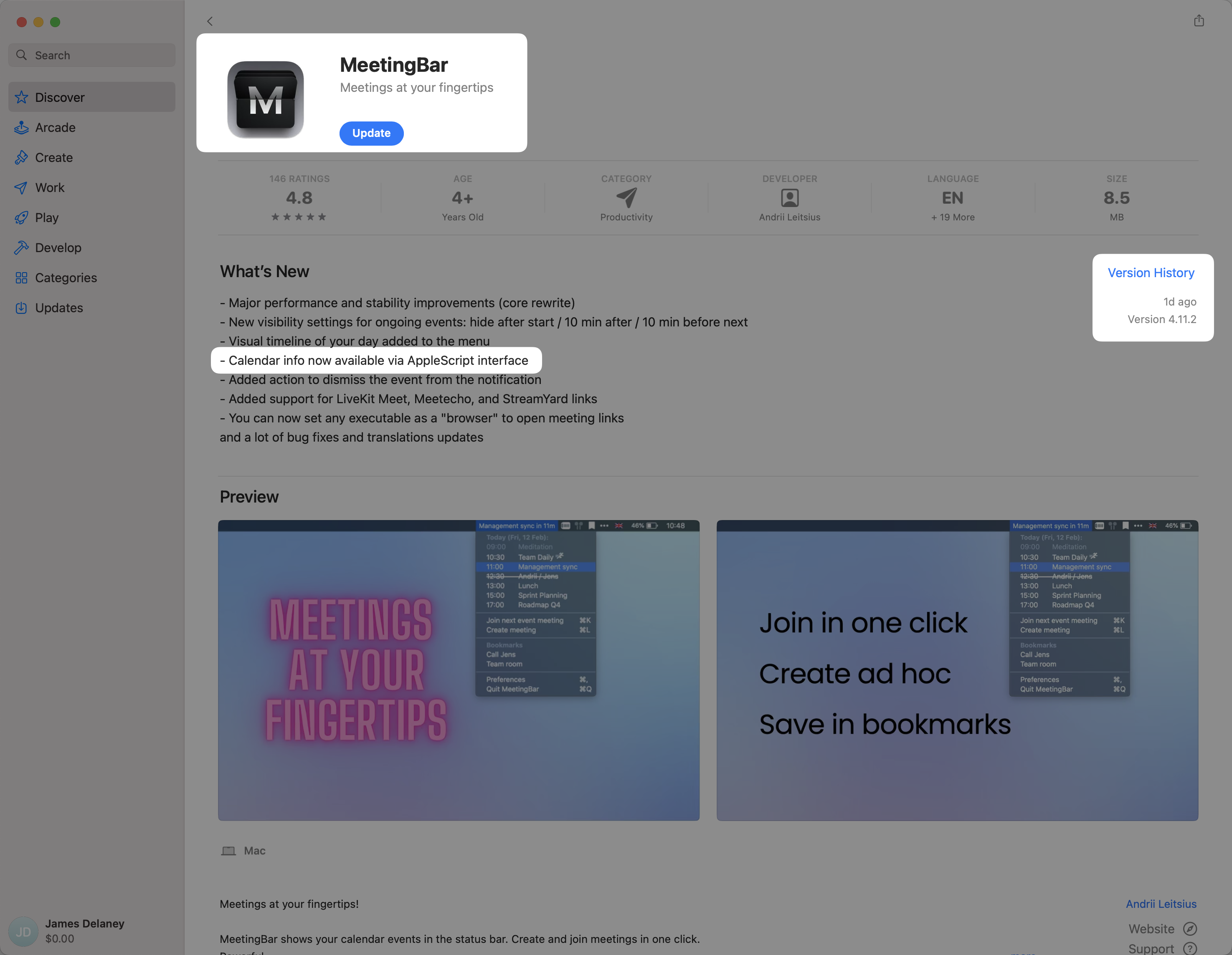MeetingBar v4.11.2 Mac App Store Screenshot